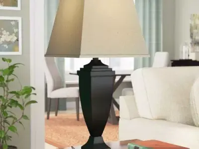 Pershore Dark Bronze Table Lamp Light Set 3D model