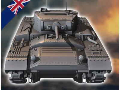 Valentine Mark Mk II infantry tank - UK United WW2 Kingdom Briti 3D print model V1