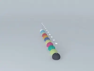 Kartell pendant light perspex lamps 3D model