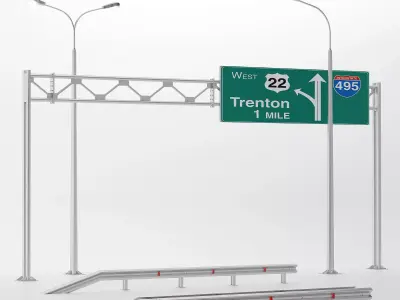 Highway set 3D model