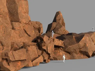 Mountain desert Rocks - 3D Models PBR Pack 04 Low-poly 3D model