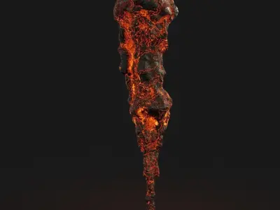 Low poly Lava Cave Rock Module 190225 Low-poly 3D model