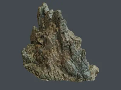3d scanned rock cliff H Low-poly 3D model