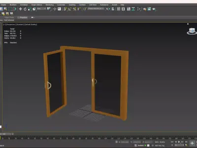 Double Glass Doors  High Poly Showcase Asset for Unreal  Low-poly 3D model
