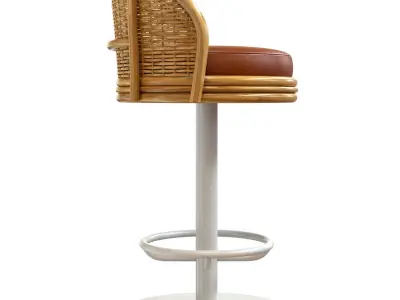 Sake Barstool  Swivel Pedestal Linkoln Brook 3D model