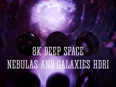 Pack 5 8k Deep Space with Nebulas and Galaxies HDRis Low-poly 3D model