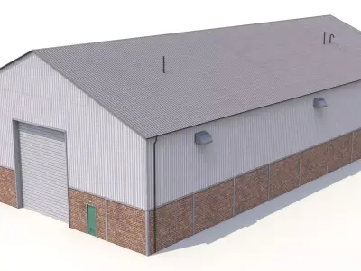 2 Industrial Buildings PBR 3D Model Pack