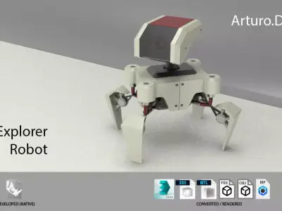 Robot Explorer Low-poly 3D model