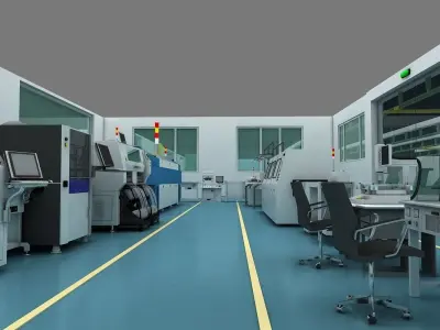 Factory floor plan 3D model