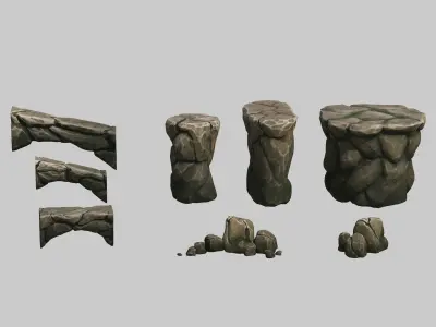 Kitbash 23 models  Low-poly 3D model