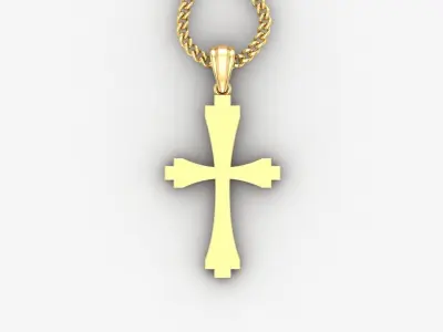 Light Gold 18K Cross Pendant 1CP030 3D print model buy