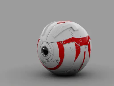 Ball robot rigged - animated character 3D model