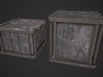 Concrete Box Low-poly 3D model
