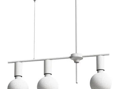 Hanging chandelier in black and gold color 3D model