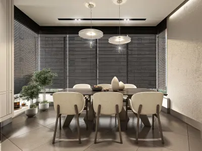 Interior Scene Entrance Living Room Kitchen Modern Vray 3D model