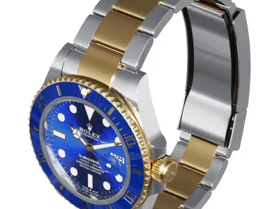 Rolex Submariner Date blue 3D model