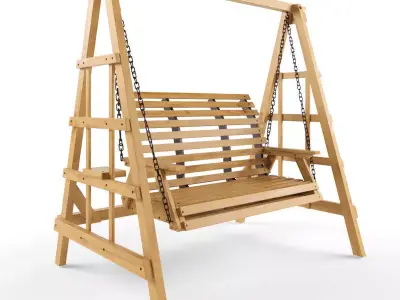 Wooden Swing 11 3D model