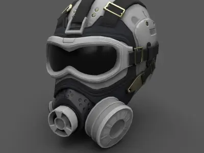 Scifi helmet ver 10 Low-poly 3D model