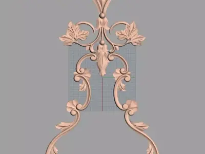 Door flower 3D relief STL Model for CNC woodworking carving E309 3D model