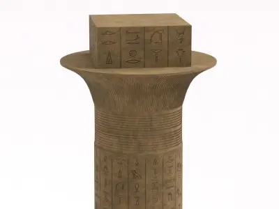 Customizable Egyptian Pillar Low-poly 3D model
