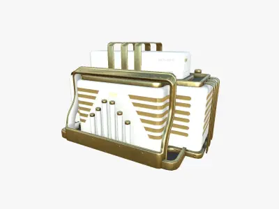 SciFi Bank A11 Gold - Sci Fi Exterior Design Low-poly 3D model