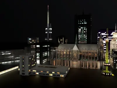 Prague High Rise Pack Low-poly 3D model