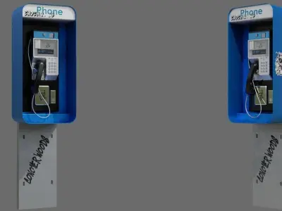 Payphone Low-poly 3D model buy