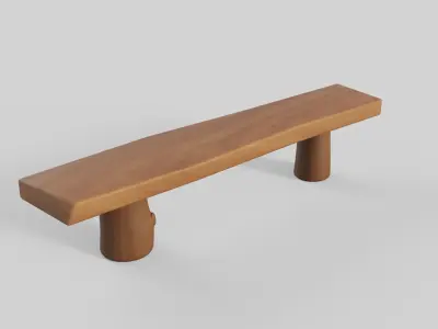 Cartoon Bench 8 Low-poly 3D model