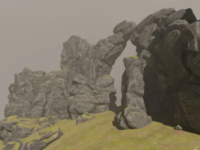 Godot Cliffs and Rocks Asset Pack 1 Low-poly 3D model