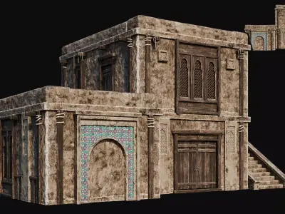 ARABIC 01 with INTERIORS 4K TEXTURES Low-poly 3D model