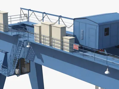  Rail Mounted Double Girder Gantry Crane Blue Simplified 