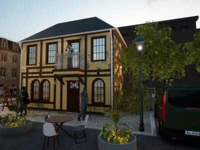 GERMANY BUILDING Low-poly 3D model