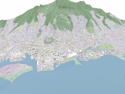 Cityscape Honolulu Hawaii USA 3D model