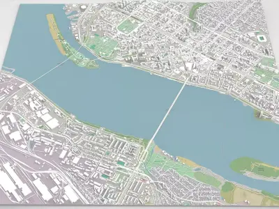 Cityscape Dnipro Ukraine 3D print model