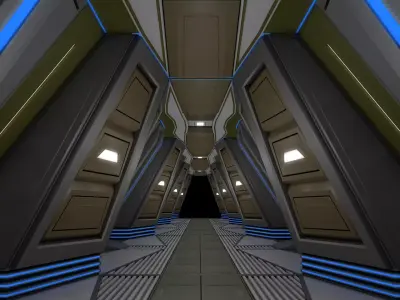 Sci Fi Corridor  3D model 28