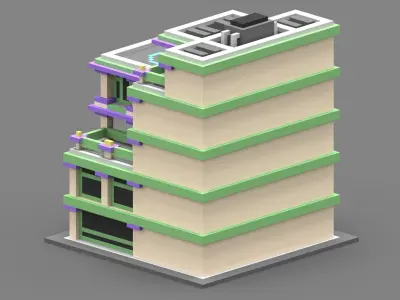 House Voxel - 11 Low-poly 3D model