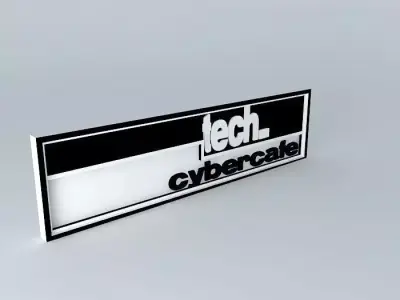 tech cybercafe - Signboard Free 3D model