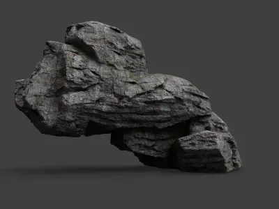 Cliff Rock 4-5 Low-poly 3D model