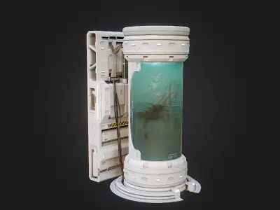 Sci Fi Lab Capsule Low-poly 3D model