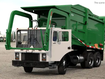  Refuse Truck with Front Loader Rigged 
