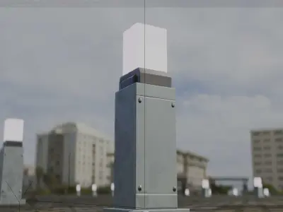 Street Light 8 Bollard 500mm Galvanized Version 3 Low-poly 3D model