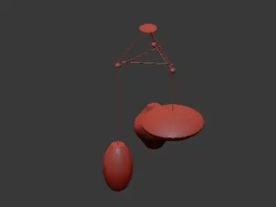 triple bubble lamp fixture 3D model