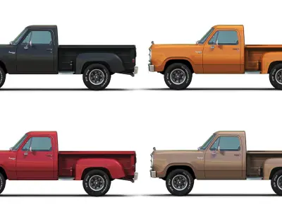 Dodge D100 utiline 1979 Low-poly 3D model