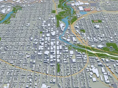 Sioux Falls South Dakota USA 40km Low-poly 3D model