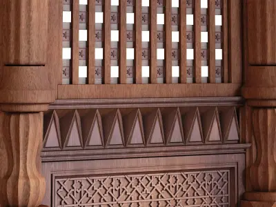 islamic morocco plaster wall 947 Low-poly 3D model