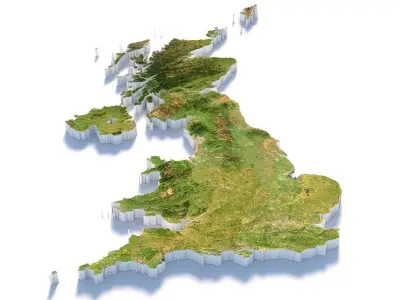 United Kingdom Terrain country  3D model