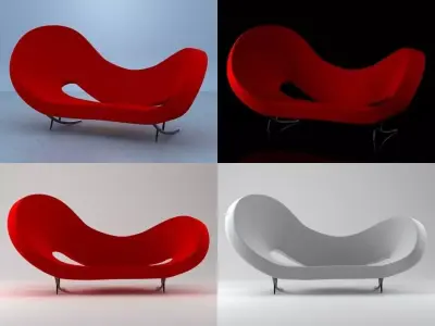 Victoria and Albert Sofa 3D model