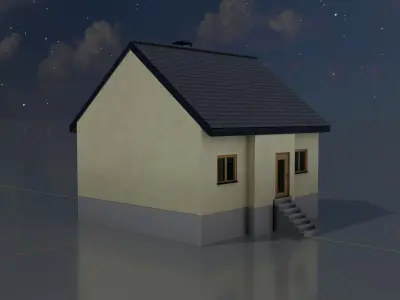 Modern single-family house version 2 R Low-poly 3D model