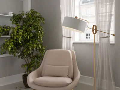 Faustina Floor Lamp Low-poly 3D model