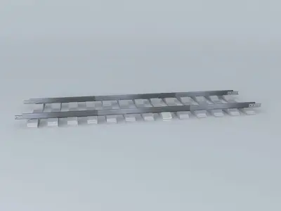 Rail Track Straight Concrete Sleepers Free 3D model